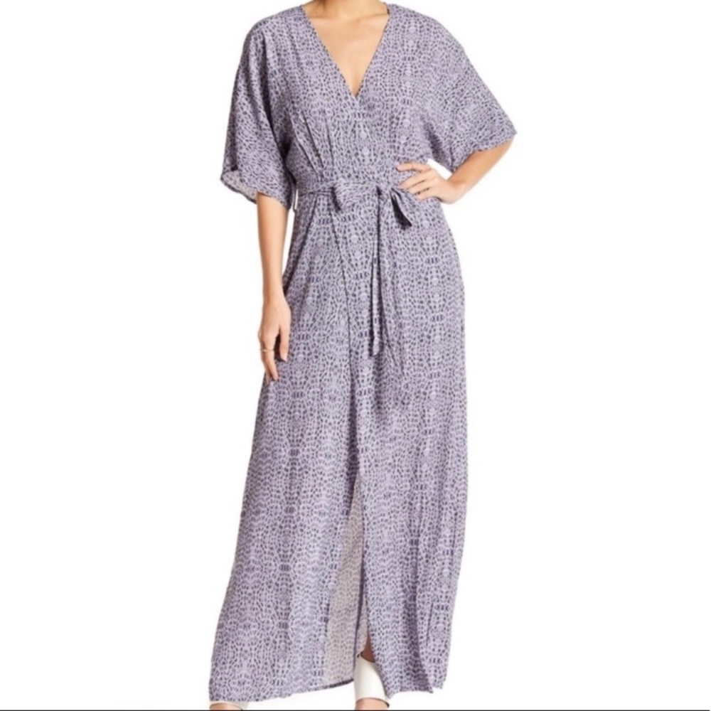 Honey Punch Maxi Dress Faux Wrap Med